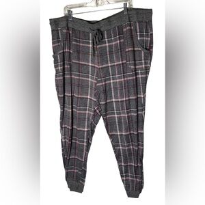 Secret Treasures Gray, Pink and Burgundy Plaid Sleep Pants